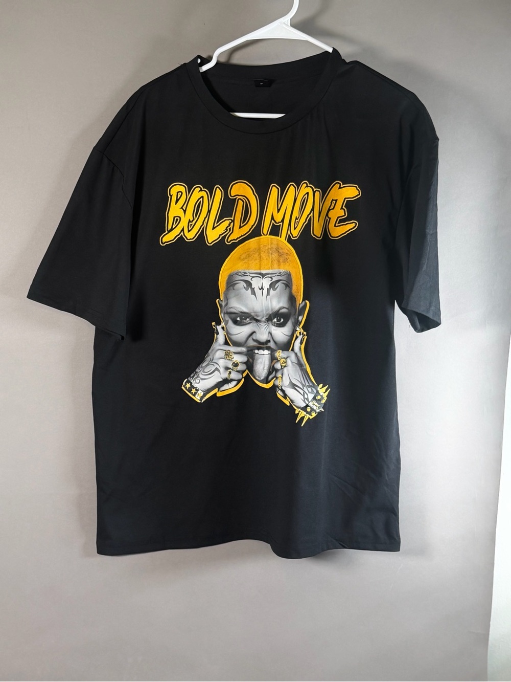 NFINITY Black Graphic Tee with Yellow Print
